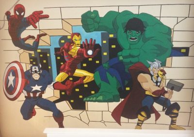 marvel avengers painted murals