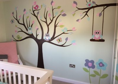 Hand painted nursery murals